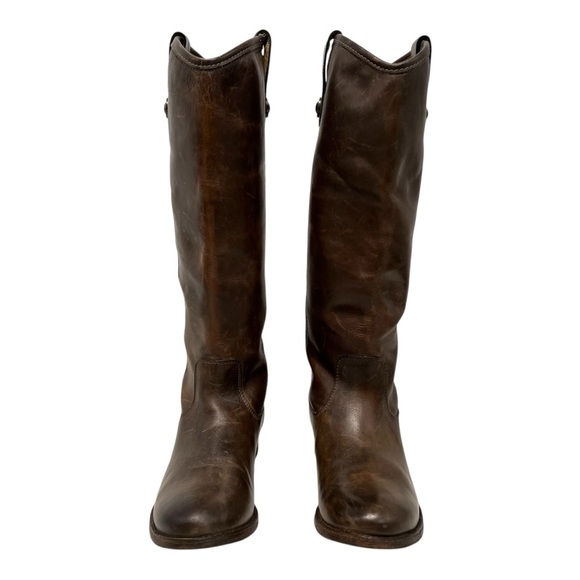 Frye Melissa Button Brown Leather Riding Boots Western Women’s 7 - Picture 2 of 13